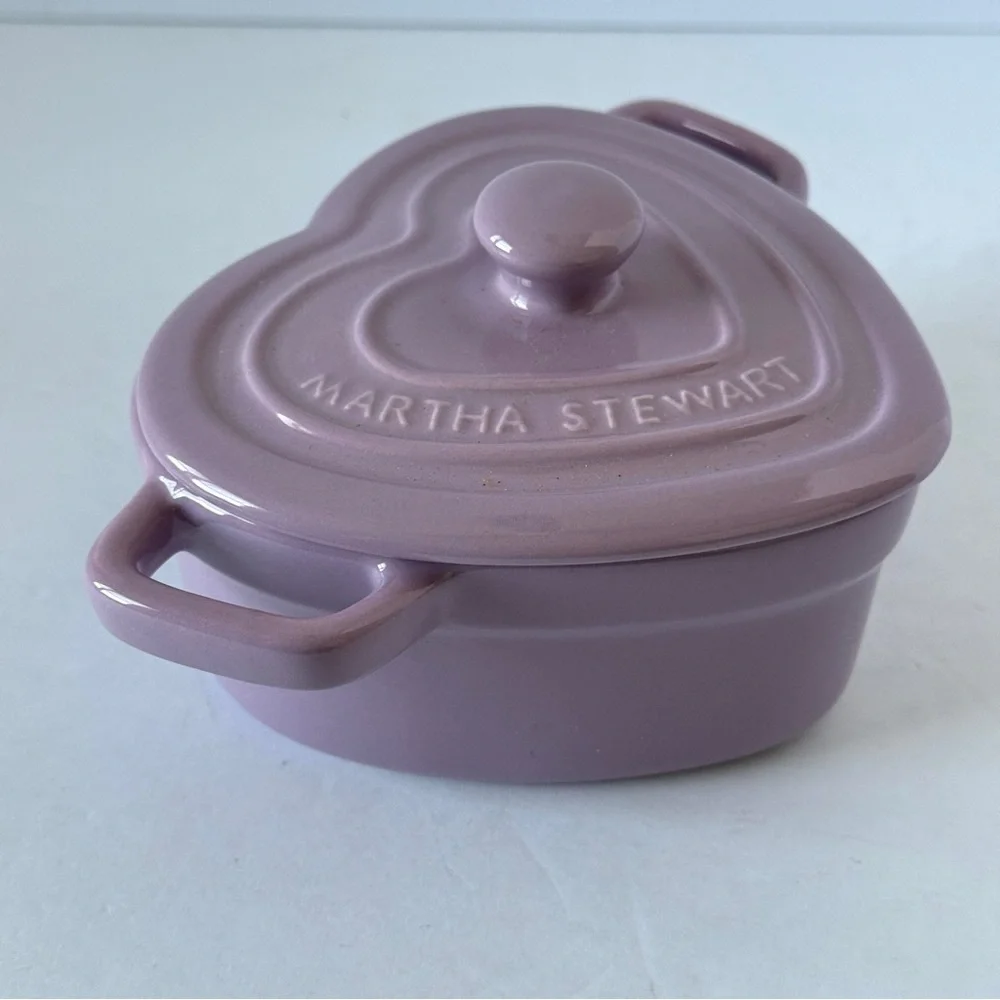 Martha Stewart Heart Cocottes Stoneware - Lavender